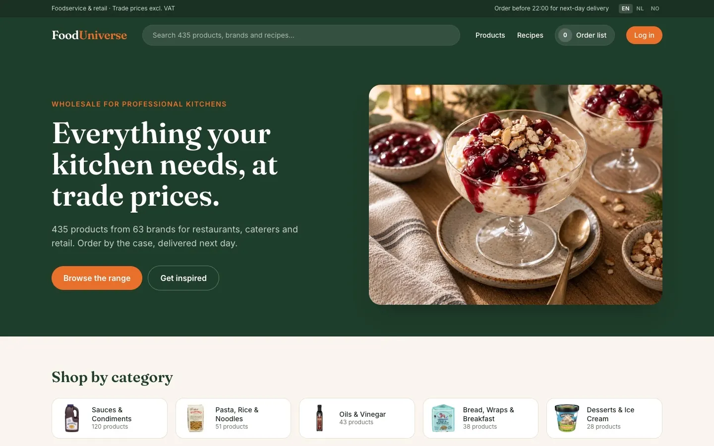 Food Universe: A wholesaler built live in an hour