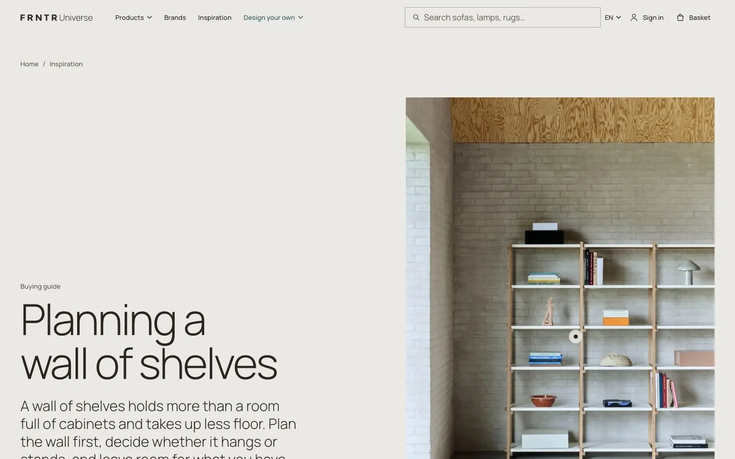 Furniture Universe: Planning a wall of shelves