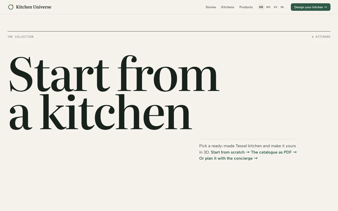 Kitchen Universe: Six kitchens, and the catalogue as a PDF