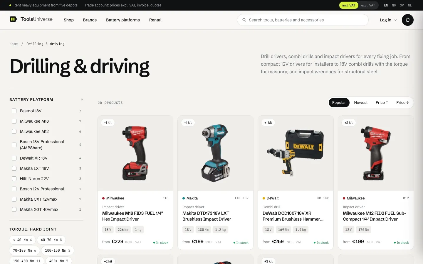 Tools Universe: Typed, ETIM-aligned specs